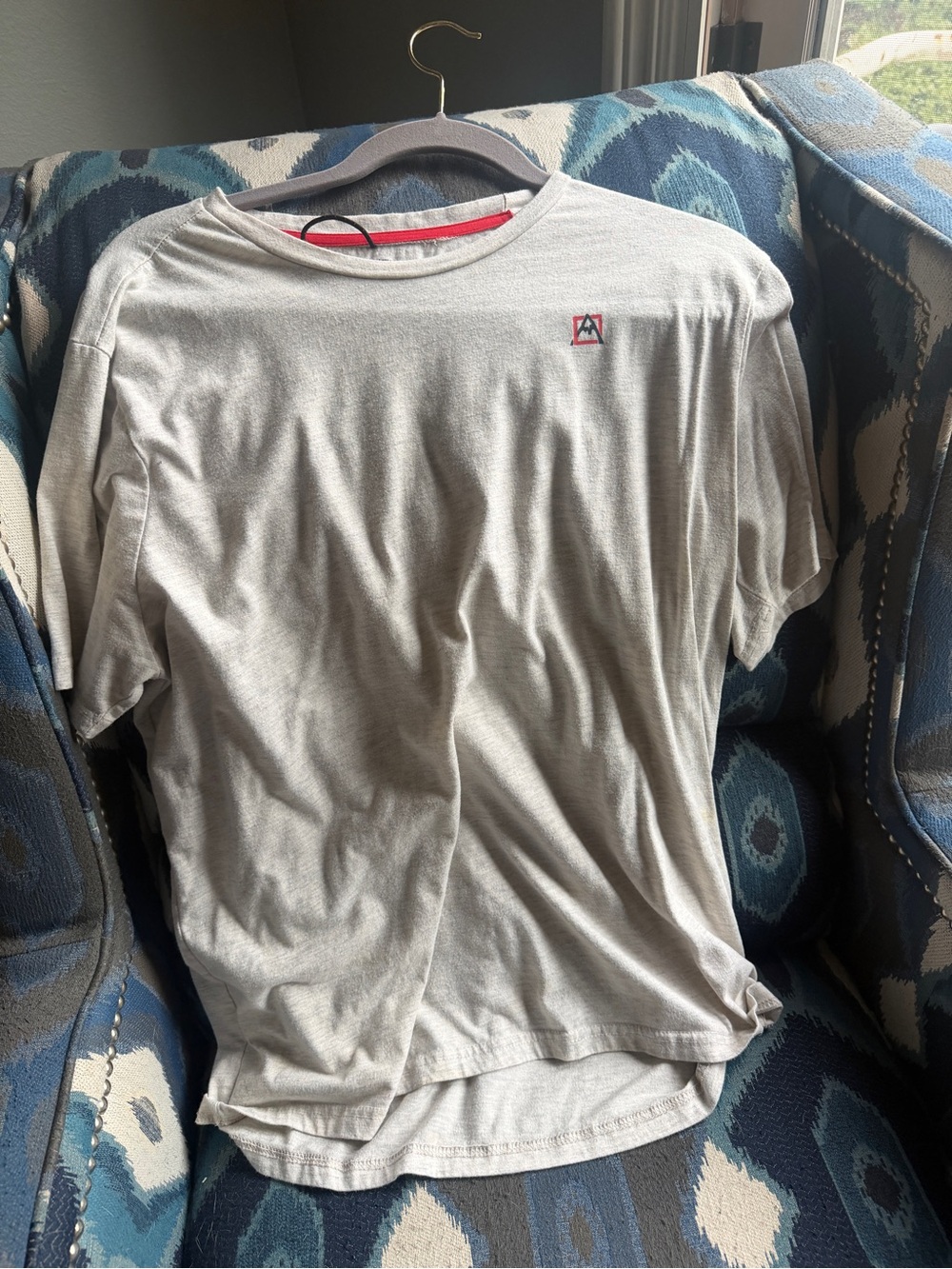 Avalanche Light Gray Short Sleeve Crew Tee with Red Accent